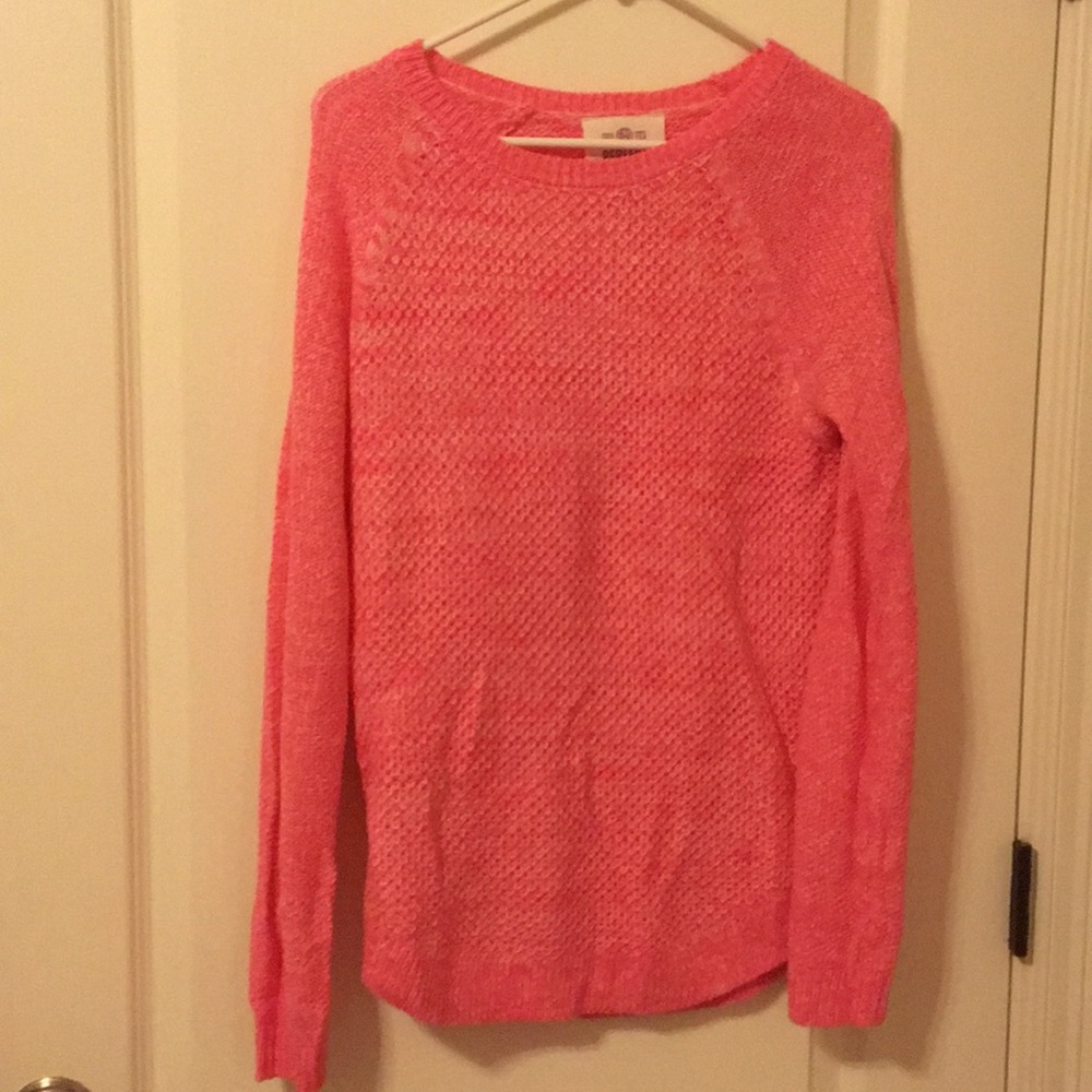 Hot Pink and white knitted sweater